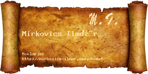 Mirkovics Ilmár névjegykártya
